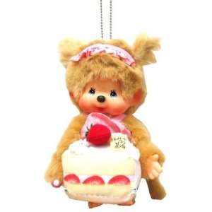   Shop Monchhichi Strawberry Cake Keychain Plush Doll Toys & Games