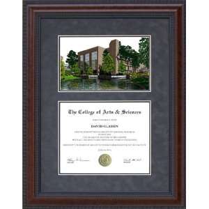 Diploma Frame with University of North Florida (UNF) Campus Lithograph