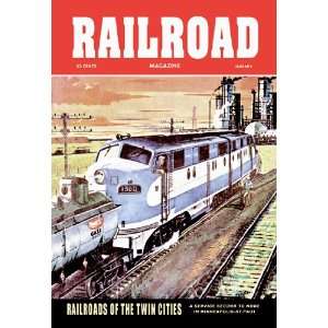 Railroad Magazine Railroads of the Twin Cities, 1954 16X24 Canvas 