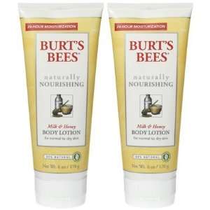 Burts Bees Body Lotion, Milk & Honey, 6 oz, 2 ct (Quantity of 3)