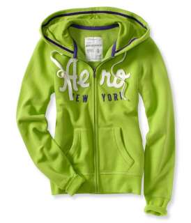 Aeropostale womens New York embroidered full zip hoodie   Style 7362 