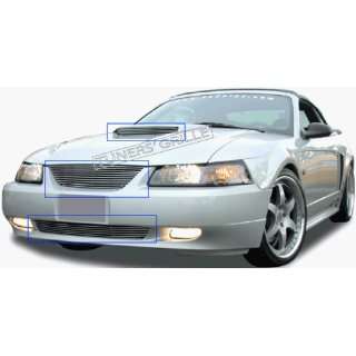 99 00 01 02 03 04 Ford Mustang Upper+Bumper+Hoodscoop 3pc Combo Billet 