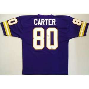 Signed Cris Carter Jersey   Purple Custom Throwback  
