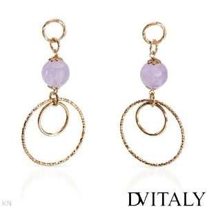   ITALY 10.70.ctw Amethyst Gold Plated Silver Earrings DV ITALY