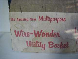 Vintage Wire Laundry Basket Folding Utility Basket in Original Box