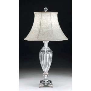   Athena Antique Silver Finish Crystal Table Lamp