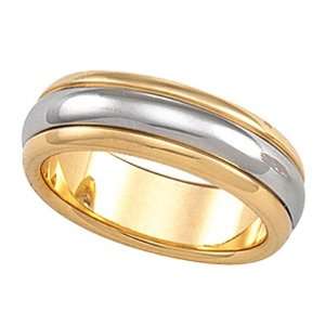   Gold and Platinum Comfort Fit Wedding Band For Men and Women   Size 10
