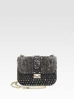 Valentino   Ruby & Crystal Accented Glam Lock Mini Bag