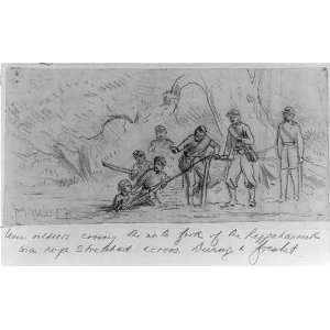  Union soldiers crossing the north fork of the Rappahannock 