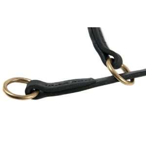  Dean & Tyler Tranquility Leather Dog Choke Collar   Black   Size 