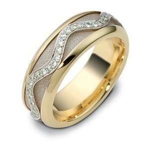   Two Tone Gold SPINNING Unique Diamond Eternity Wedding Band Ring   6