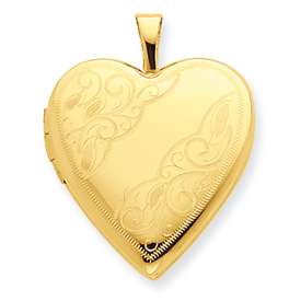 New 14k Yellow Gold Side Swirl Heart Beautiful Locket  