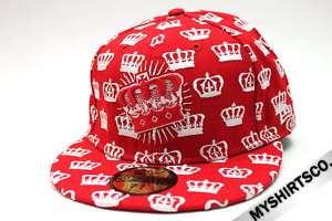 Kings Crown All Over New Era Fitted Cap Red White NEW  