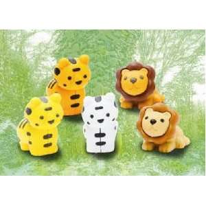  Iwako Lion & Tiger Erasers 5 Packs, New 2011, Color May 