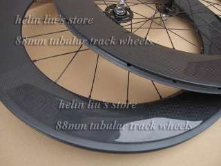   88mm tubular track carbon wheelset/ fixed gear carbon wheels  