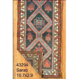    2x10 Hand Knotted Sarab Persian Rug   29x107