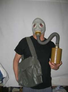 old rare vintage gas mask with vinyl case war memorabilia  