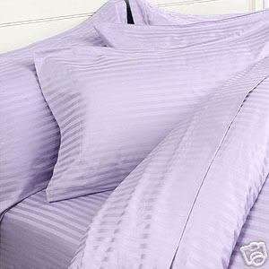  300tc Stripes Lilac Queen Size Duvet Cover Set with Matching 