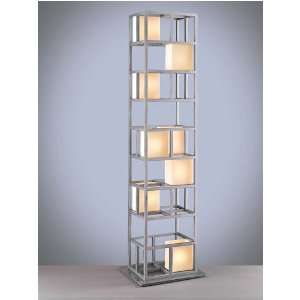  George Kovacs Tower Eight Light Floor Lamp in Silver