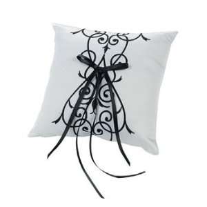  Black & White Wedding Ring Pillow   Party Decorations 