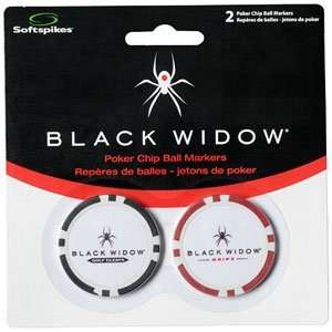 Black Widow Poker Chip Ball Markers Black/Red  Sports 