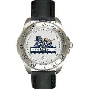   University BYU Cougars Mens Leather Sports Watch