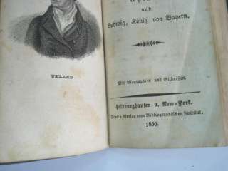 1834 VINTAGE MINIATURE BOOK GERMAN CLASSIC WRITERS  