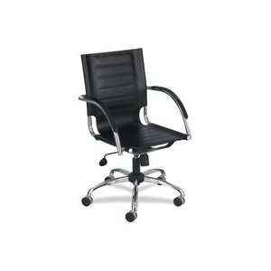 Safco 3456BL   Flaunt Series Mid Back Managers Chair, Black Leather 