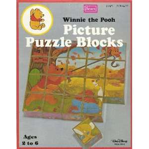  Vintage Winnie the Pooh Picture Puzzle Blocks Toys 