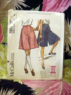 1965 McCalls divided skirt Pattern 7802 25 waist.All pieces and sewing 