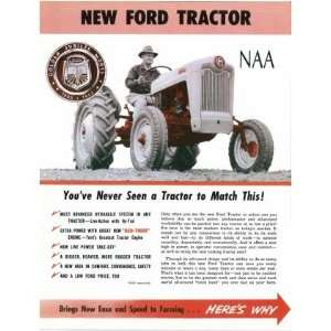    1953 1954 1955 FORD TRACTOR NAA Sales Brochure Book Automotive