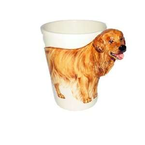   Golden Retriever Sculpted Handpainted Ceramic Dog Mug