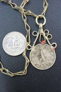 AFGHAN TRADITIONAL ALPACA & OLD COIN & CHAIN PENDANT AT  