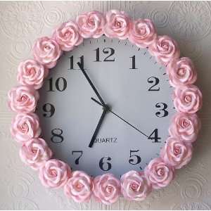  Pink Rose Wall Clock