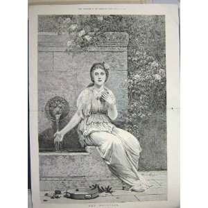    1875 LESLIE FINE ART BEAUTIFUL LADY FOUNTAIN WATER