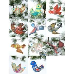  Decorated Bird Festive Hanging Ornament   Assorted Designs 