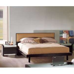  King Platform Bed w/ Wood Slats and Microfiber Backrest by 