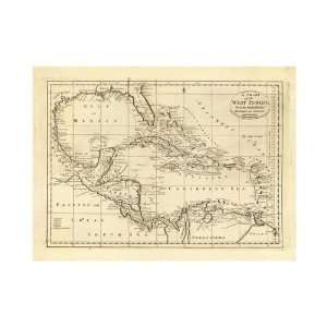  Mathew Carey   Chart Of The West Indies, 1811 Giclee