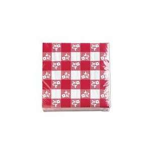  Luncheon napkins, 13x13, 2 ply, red gingham, 12 packages 