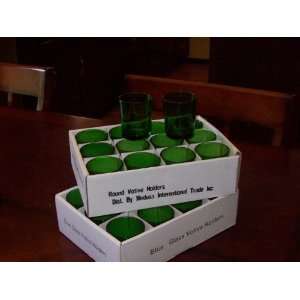 Green Glass Votive Candle Holders (Set of 12) 