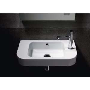  GSI 694711 Curved White Ceramic Wall Mounted Bathroom Sink 