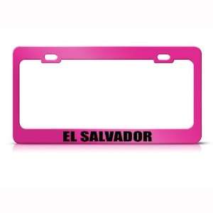  El Salvador Flag Pink Country Metal license plate frame 