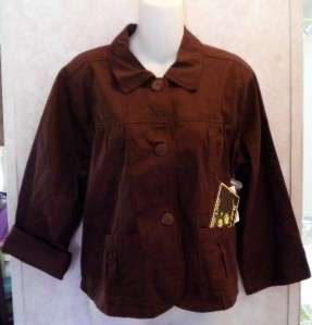 Jane Ashley Button Front Jacket Misses L 12/14 $36  