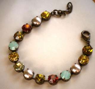Swarovski crystal tennis bracelet lime/red/topaz  