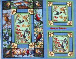 Backyard Birds Cardinal Humming Bird Fabric Panel **~ 843747047774 