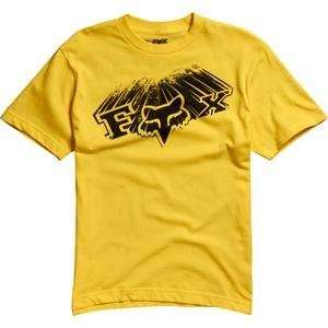  Fox Racing Youth It Is Coming T Shirt   Small/Yellow Automotive