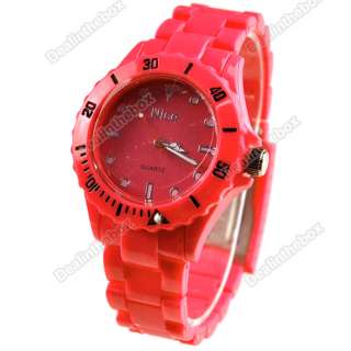 Colors Summer Plastic Wrist Watch Men Women Lady Wristwatch  