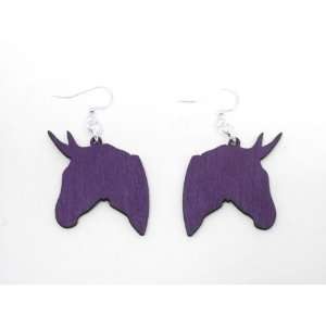  Purple Deer Silhouette Wodden Earrings GTJ Jewelry