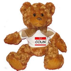  HELLO my name is COLIN Plush Teddy Bear with WHITE T Shirt 
