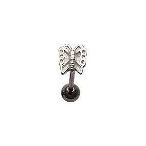 Butterfly Threaded Sterling Silver Charm for the Tongue with Barbell 